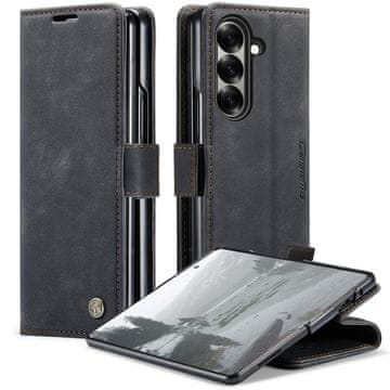 CaseMe Futrola za Samsung Galaxy Z Fold7 5G, Kožna futrola-novčanik, Crna