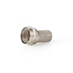 Nedis F konektor Ravni Muški Poniklani 75 Ohm Na navijanje Promjer ulaznog kabela 7 4 mm Legura cinka Srebro 25 kom Plastična vrećica