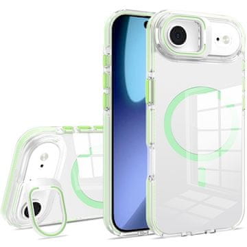 Overboard Futrola za iPhone Air, spremna za MagSafe, sa stalkom, prozirna sa zelenim detaljima