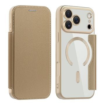 GS Preklopna futrola za iPhone 17 Pro Max, RFID novčanik MagSafe sa zaštitom za kameru, zlatna