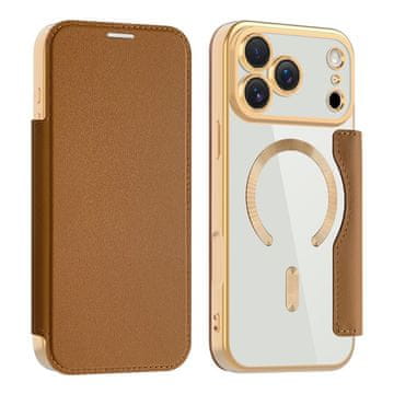 GS Preklopna futrola za iPhone 17 Pro Max, RFID novčanik MagSafe sa zaštitom za kameru, smeđa