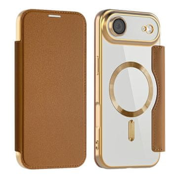 GS Preklopna futrola za iPhone Air, RFID novčanik MagSafe sa zaštitom za kameru, smeđa