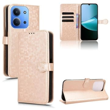 GS Preklopna futrola za Xiaomi Redmi 15C 4G/LTE, novčanik romb, zlatna