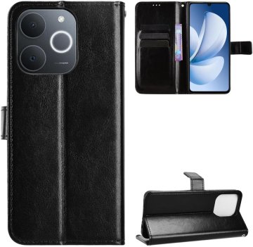 GS Realme Note 70T 4G preklopna maskica, novčanik Crazy Horse, crna
