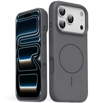 GS Silikonska maskica za iPhone 17 Pro Max - kompatibilna s MagSafeom, otporna na udarce, siva