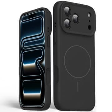 GS Silikonska maskica za iPhone 17 Pro Max - kompatibilna s MagSafeom, otporna na udarce, crna