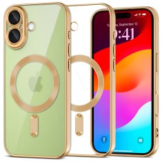 Overboard Set Electro MagSafe futrola za iPhone 17 - zlatna + zaštitna folija za ekran