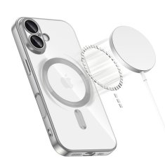 Overboard Set Electro MagSafe futrola za iPhone 17 - srebrna + zaštitna folija za ekran