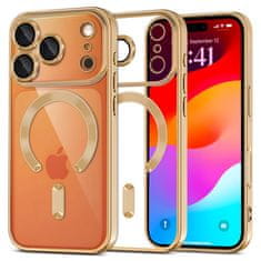 Overboard Set elektro-magSafe futrola za iPhone 17 Pro - zlatna + zaštitna folija za ekran