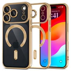 Overboard Set elektro-magSafe futrola za iPhone 17 Pro - zlatna + zaštitna folija za ekran