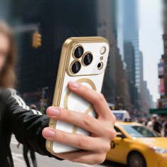 Overboard Set elektro-magSafe futrola za iPhone 17 Pro - zlatna + zaštitna folija za ekran