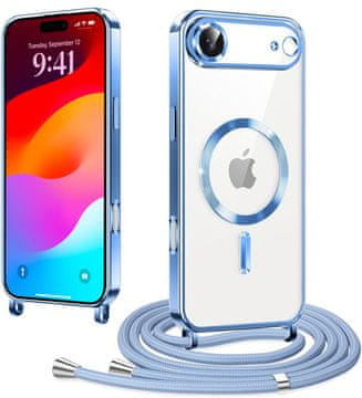 Overboard Futrola za iPhone Air, Electro MagSafe, plava + vrpca za vezanje