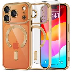 Overboard Set Electro MagSafe futrola za iPhone 17 Pro Max - zlatna + zaštitna folija za ekran