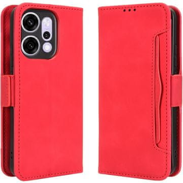 GS Preklopna futrola za Oppo Reno 14, utor za karticu, crvena
