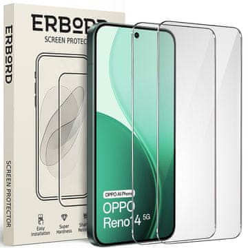 Overboard 2x Kaljeno staklo za Oppo Reno 14, 9H tvrdo staklo, staklo