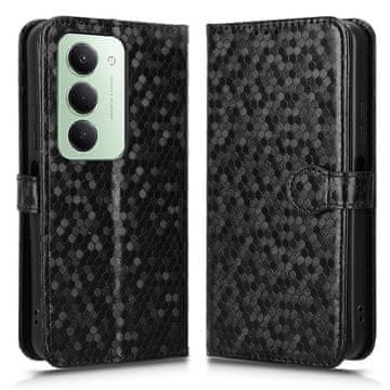 GS Preklopna futrola za Xiaomi Redmi 15 5G / 4G, novčanik u obliku romboidnog uzorka, crna