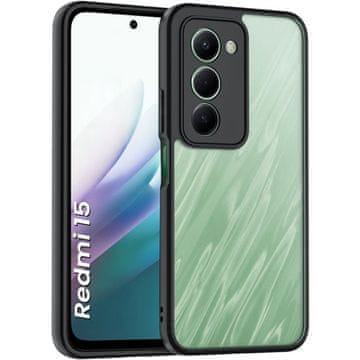 GS Futrola za Xiaomi Redmi 15 5G / 4G, sa zaštitom za kameru, prozirna s crnim okvirom