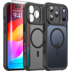 Overboard Set futrola za iPhone 17 Pro Max, mat, kompatibilna s Magsafe-om, crna + zaštitna folija za ekran