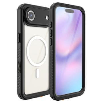 IP68 Vodootporna futrola za iPhone Air, crvena paprika, za MagSafe, prozirna s crnim okvirom