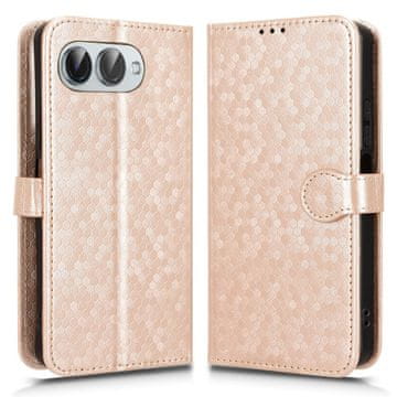 GS T Phone 3 5G preklopna futrola, novčanik u obliku romba, zlatna
