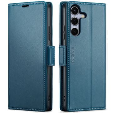 Overboard Futrola za Samsung Galaxy S25 FE, sjajna liči boja, novčanik s preklopom, plava