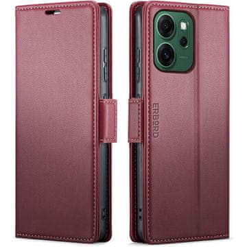Overboard Futrola za Oppo Reno 14 F / 14 FS, sjajna liči boja , preklopna futrola-novčanik, crvena
