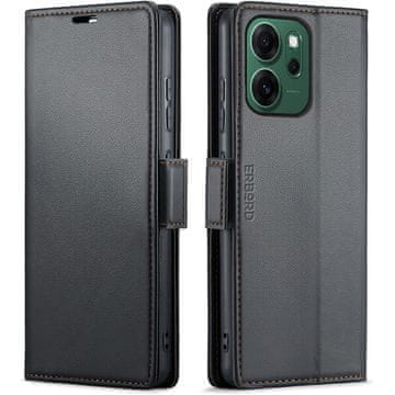 Overboard Futrola za Oppo Reno 14 F / 14 FS, sjajna liči boja , preklopna futrola-novčanik, crna