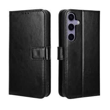 GS Preklopna futrola za Samsung Galaxy S25 FE, novčanik Crazy Horse, crna