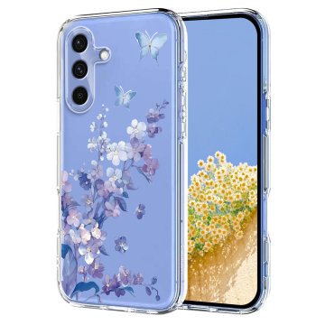 GS Maska za Samsung Galaxy S25 FE s cvjetnim motivom - ljubičasta