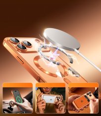 Overboard Set elektro-magSafe futrola za iPhone 17 Pro - zlatna + zaštitna folija za ekran