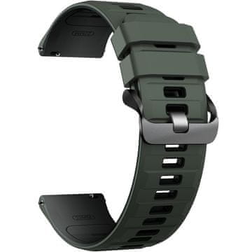 GS Univerzalni silikonski remen 22 mm, zelena / siva