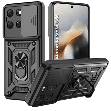 GS Oklopna futrola za Motorola Moto G56 5G, CamShield Slide, crna