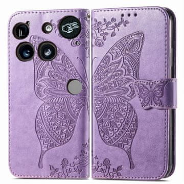 GS Nothing Phone 3 5G preklopna maskica, leptir, ljubičasta