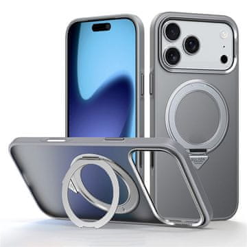 Overboard SULADA Magnetna mat maskica sa stalkom za iPhone 17 Pro - titanijsko siva