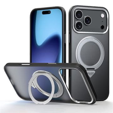Overboard SULADA Magnetska mat futrola sa stalkom za iPhone 17 Pro Max - titanijsko crna