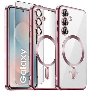GS Set maskica za Samsung Galaxy S25 FE, Electro MagSafe, roza + zaštitna folija za ekran