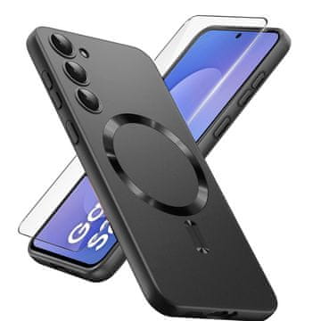 GS Set maskica za Samsung Galaxy S25 FE, ColorMag, za MagSafe, crne + zaštitna folija za ekran