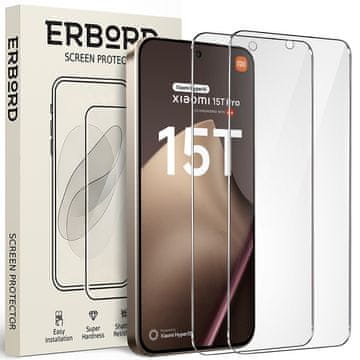 Overboard 2x Kaljeno staklo za Xiaomi 15T Pro, 9H tvrdo staklo, brzo