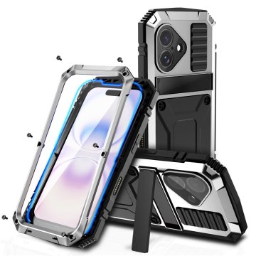 JUST maskica za iPhone 17 s ugrađenom zaštitom zaslona - srebrna