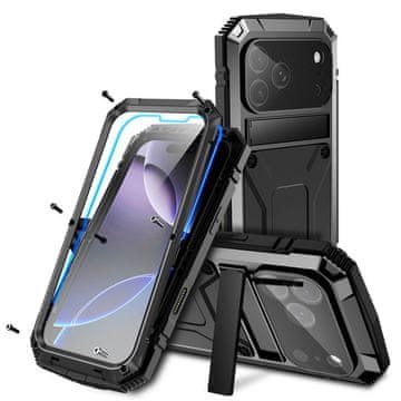 JUST maskica za iPhone 17 Pro Max s ugrađenom zaštitom zaslona - crna