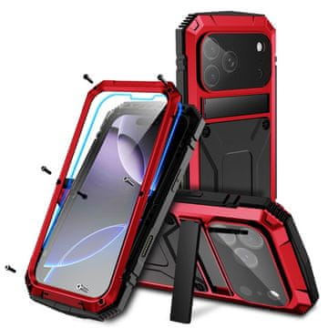 JUST maskica za iPhone 17 Pro Max s ugrađenom zaštitom zaslona - crvena