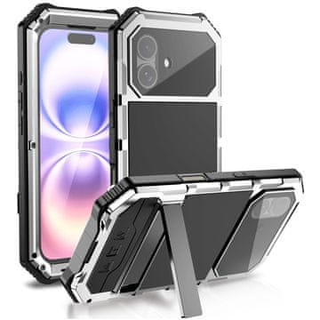 JUST Oklopna futrola za iPhone 17, , sa stalkom, srebrna