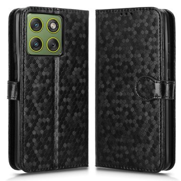 GS Motorola Edge 70 novčanik s romboidnim preklopnim uzorkom, crna