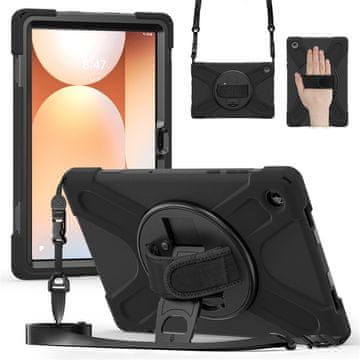 GS Oklopna futrola za Samsung Galaxy Tab A11+, sa stalkom i remenom za rame - crna
