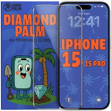 Kaljeno staklo Diamond Palm za iPhone 15/15 Pro