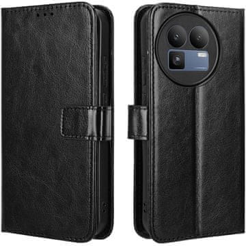 GS Realme GT 8 Pro Crazy Horse novčanik s preklopnim poklopcem, crna