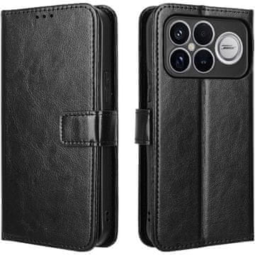 GS Preklopna futrola za Xiaomi Poco F8 Ultra, novčanik Crazy Horse, crna