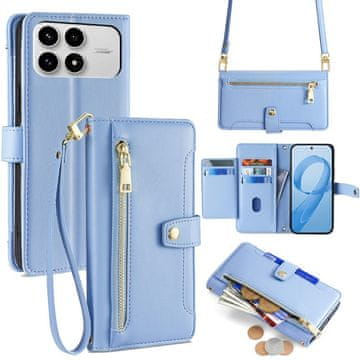 GS Preklopna futrola za Xiaomi Poco F8 Pro, novčanik s patentnim zatvaračem, plava