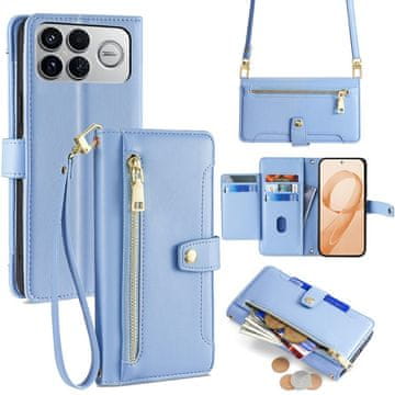 GS Preklopna futrola za Xiaomi Poco F8 Ultra, novčanik s patentnim zatvaračem, plava
