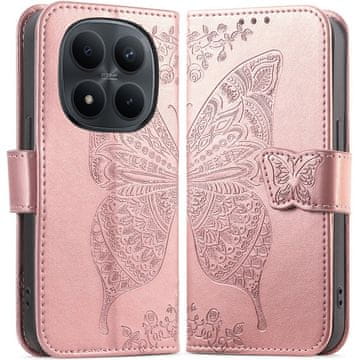 GS Preklopna futrola za Xiaomi Redmi Note 15 Pro 4G, leptir, roza